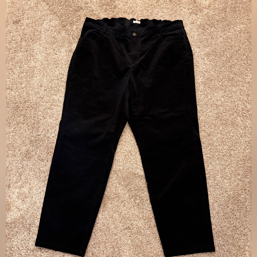 J.Jill corduroy pants women’s plus size 22 black with elastic waist cotton blend